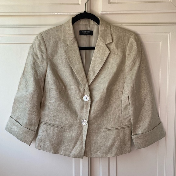 Talbots Jackets & Blazers - NWOT Talbots The Grace Fit Linen Sparkle Blazer 8P